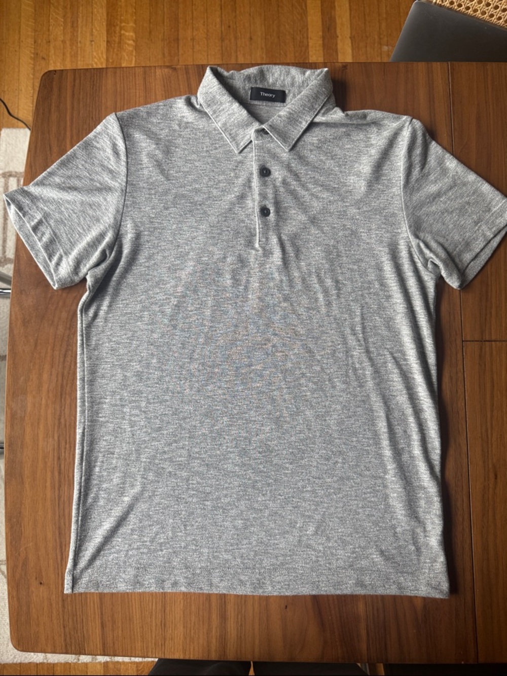 Theory Men's Light Heather Gray Polo Shirt
